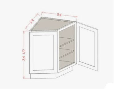 BRA24: Angle Base End Cabinet 24"W*24"D*34-1/2"H-2D