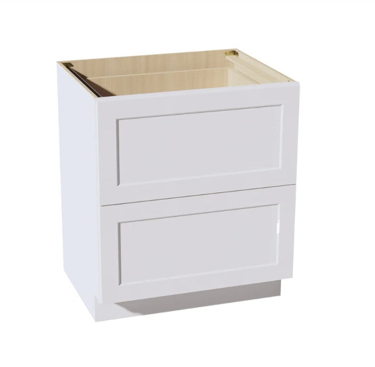 DB30-2: White Shaker Standard Base Cabinet 2DRA