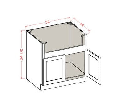 FSB36: Farm Sink Base 36"W*24"D*34-1/2"H-2D