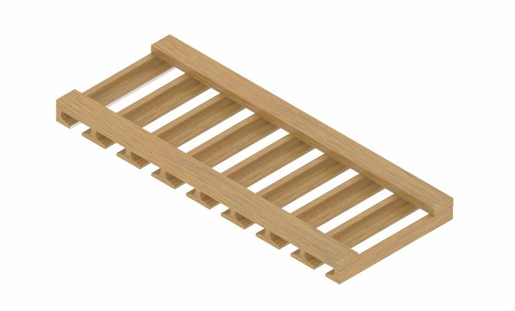 SGH36: Oak Shaker Steam Glass Holder 36"W