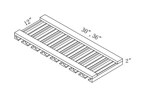 SGH36: Oak Shaker Steam Glass Holder 36"W