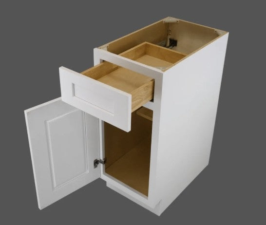 B18: White Shaker Standard Base Cabinet 1D 1DRA