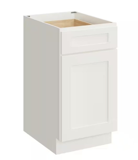 B18: White Shaker Standard Base Cabinet 1D 1DRA
