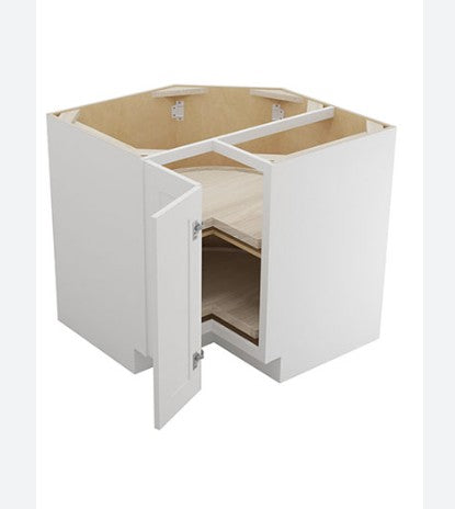 LSB3309: White Shaker 33" 2 Doors Laze Susan Base Cabinet
