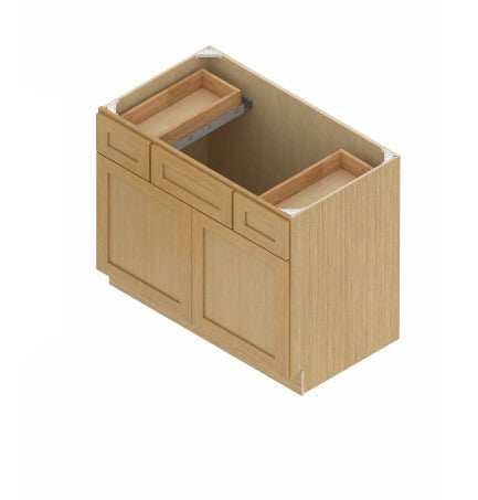 VCSB3621: Oak Shaker Vanity Drawers Combination Sink Base Cabinet 36"W*21D*34-1/2"H-2D