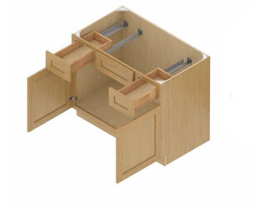 VCSB3621: Oak Shaker Vanity Drawers Combination Sink Base Cabinet 36"W*21D*34-1/2"H-2D