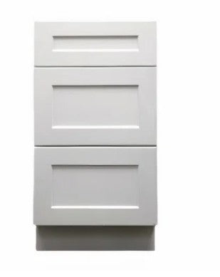 DB12-3: White Shaker Standard Base Cabinet 3DRA