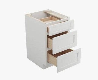 DB24-3: White Shaker Standard Base Cabinet 3DRA