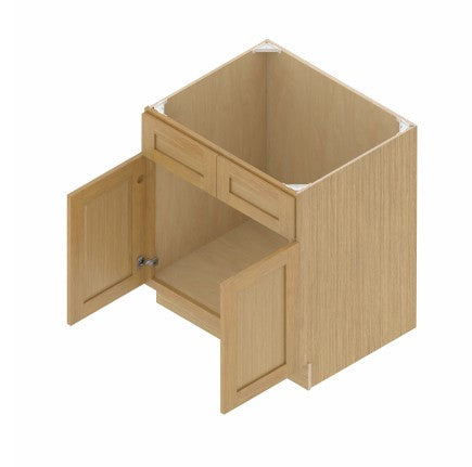 VSB42: Oak Shaker 42" 2 Headers 2 Doors Vanity Sink Base Cabinet