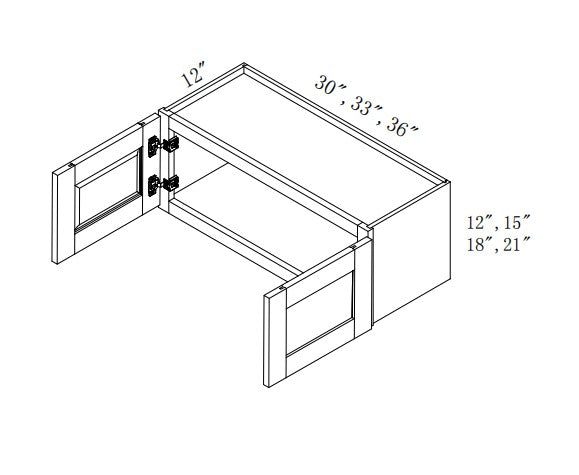W3021: Oak Shaker Wall 30"W*21"H*12"D-2D