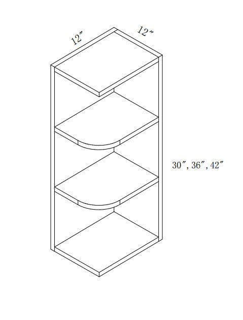 WES1236K: Wall End With Open Shelf 12"W*36"H*12"D-2s
