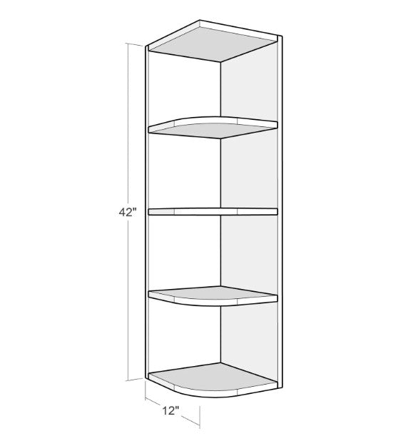 WES1240K: Wall End With Open Shelf 12"W*40"H*12"D-3s
