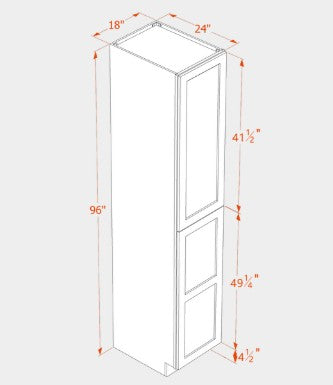 WP189624: Oak Shaker Pantry 18"W*96"H*24"D-2D-5S