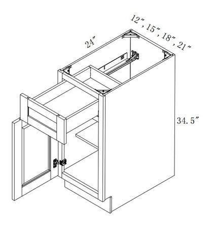 B15: Oak Shaker Standard Base Cabinet 1D
