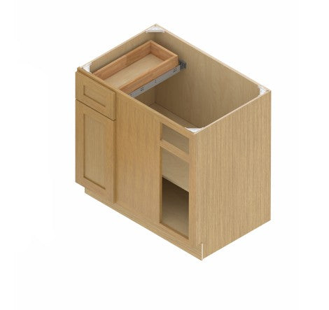 BLB39/42: Oak Shaker Base Blind Comer 39"W*24"D*34-1/2"H-1D-1DRA-1S