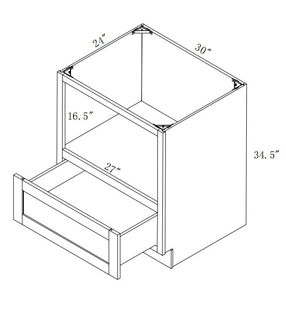 BMD30: Oak Shaker Base Microwave Drawer 30