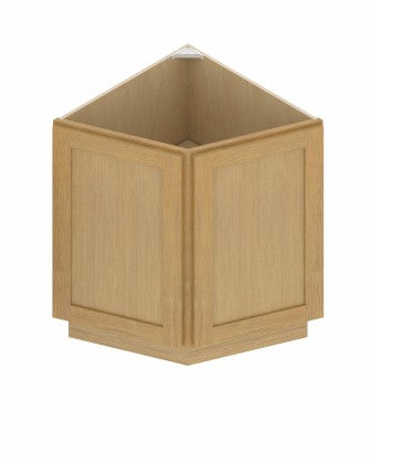 BRA24: Oak Shaker Angle Base End Cabinet 24"W*24"D*34-1/2"H-2D