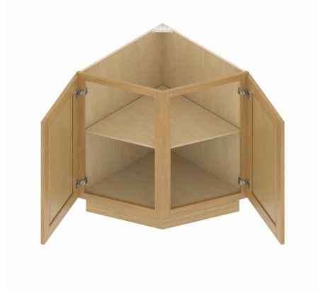 BRA24: Oak Shaker Angle Base End Cabinet 24"W*24"D*34-1/2"H-2D