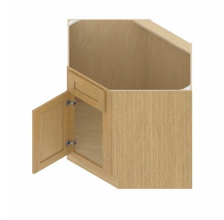 CSB36: Oak Shaker 36"  1 Doors   Diagonal Corner Sink Base Cabinet