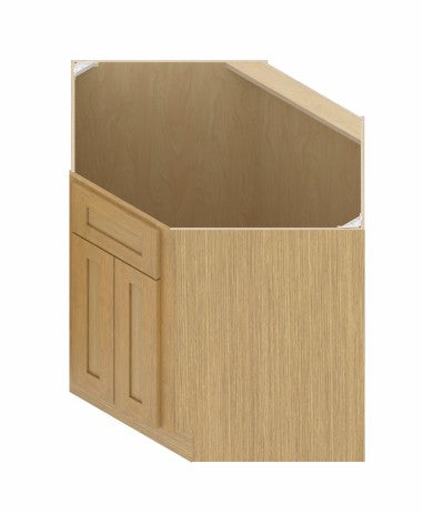 CSB42: Oak Shaker 42"  1 Door   Diagonal Corner Sink Base Cabinet