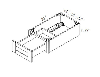 KD24/30: Oak Shaker Vanity Knee Drawer 24"W*21"H*6"D