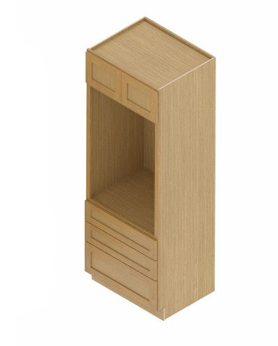 OC339024: Oak Shaker Oven Cabinet 33"W*90"H*24"D-2D-3DRA