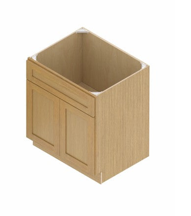 SB30: Oak Shaker 30"  1 Header 2 Doors   Standard Base Cabinet