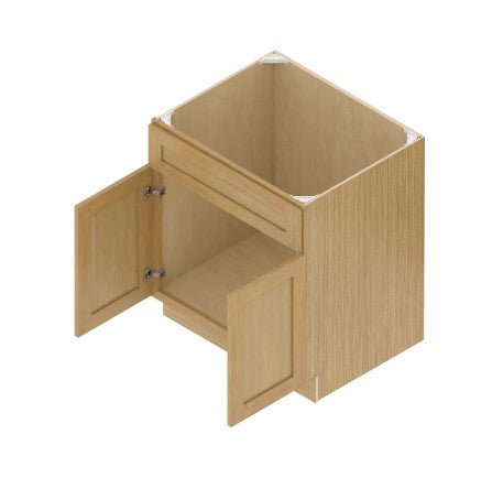 SB30: Oak Shaker 30"  1 Header 2 Doors   Standard Base Cabinet