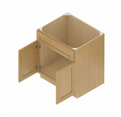 SB30: Oak Shaker 30"  1 Header 2 Doors   Standard Base Cabinet