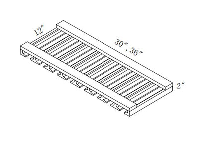 SGH36: Oak Shaker Steam Glass Holder 36"W