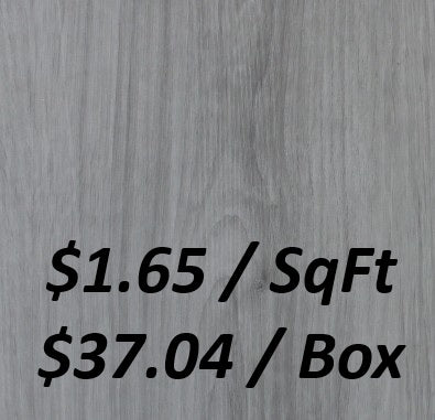 WP6204  Vinyl Flooring 5.0+1.5MM 22.45SQFT/BOX     $37.04/Box      $1.65/SqFt