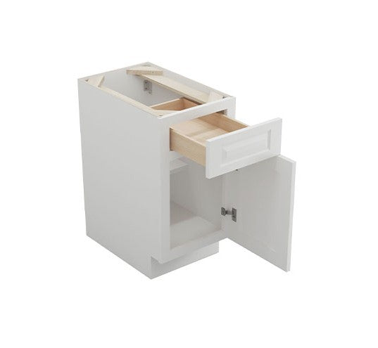 B15: White Shaker Standard Base Cabinet 1D 1DRA