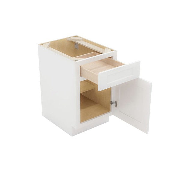 B21: White Shaker Standard Base Cabinet 1D 1DRA