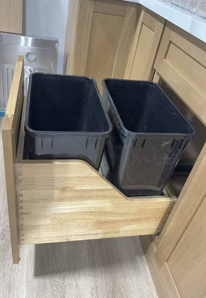 TC018-2: Oak Shaker Base Waste Basket 18"W*24"D*34-1/2"H