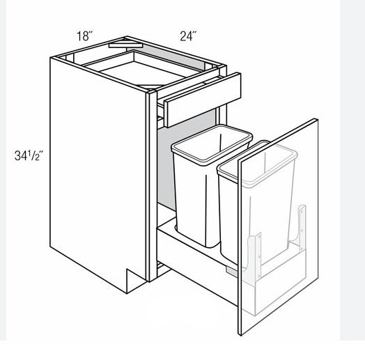 TC018-2: Base Waste Basket 18"W*24"D*34-1/2"H