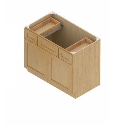 VCSB3621: Oak Shaker Vanity Drawers Combination Sink Base Cabinet  36"W*21D*34-1/2"H-2D