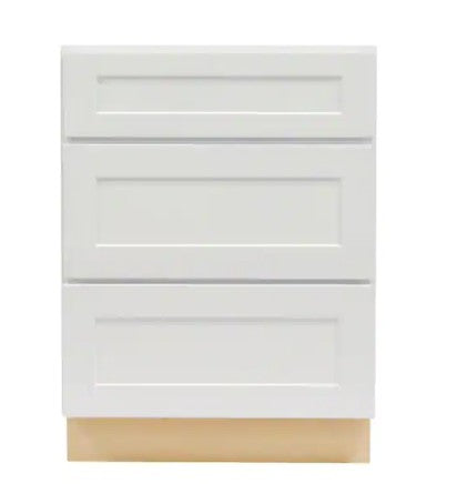 DB24-3: White Shaker Standard Base Cabinet 3DRA