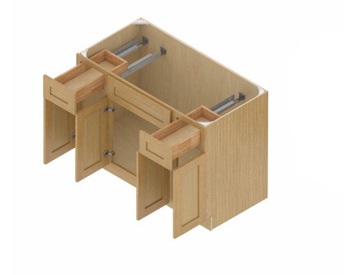 VSBC48: Oak Shaker Vanity Side Drawer Base Cabinet Single Basin 48"W*21D*34-1/2"H-2D-6DRA