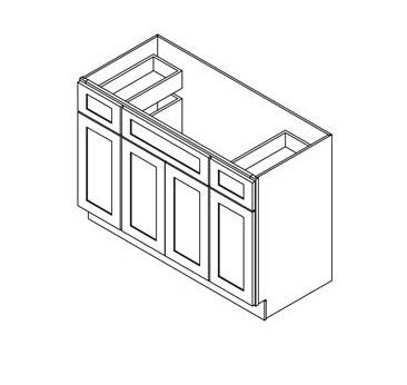 VSDB48: Vanity Side Drawer Base Cabinet Single Basin 48"W*21D*34-1/2"H-4D-2DRA