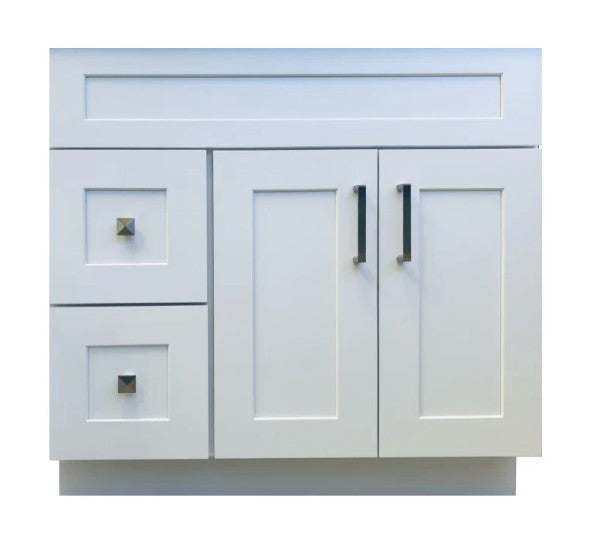 VSD36L: Vanity Sink Drawer Left 36"W*21"D*34-1/2"H-2D-2DRA 1 Header