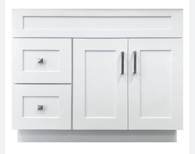 VSD42L: Vanity Sink Drawer Left 42"W*21"D*34-1/2"H-2D-2DRA 1 Header