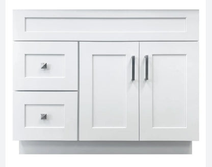 VSD42L: Vanity Sink Drawer Left 42"W*21"D*34-1/2"H-2D-2DRA 1 Header