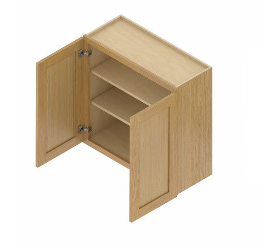 W2730:  Oak Shaker Wall 27"W*30"H*12"D-2D-2S