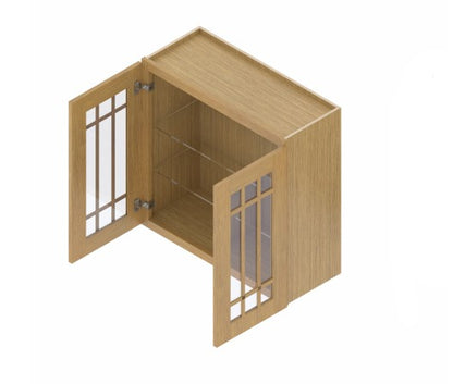 W3630/GD:  Oak Shaker Wall 36"W*30"H*12"D-2D-2S/ Glass Door