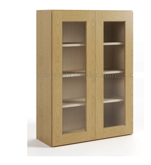 W3040/GD: Oak Shaker Wall 30"W*40"H*12"D-2D-3S/ Glass Door