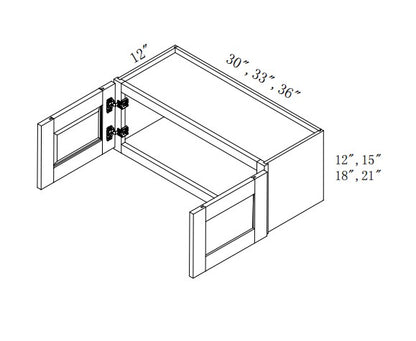 W3312: Oak Shaker Wall 33"W*12"H*12"D-2D