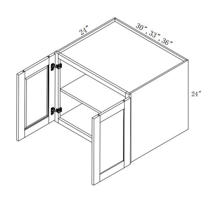 W302424: Oak Shaker Wall 30"W*24"H*24"D-2D-1S