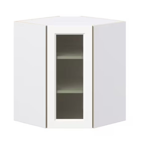 WDC2436/GD: Wall Diagonal Cabinet 24"W*36"H*24"D-1D-3S/Glass Door