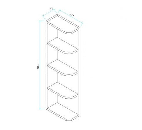 WES1240K: Wall End With Open Shelf 12"W*40"H*12"D-3s