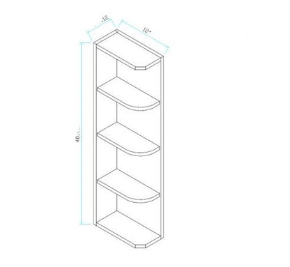 WES1240K: Wall End With Open Shelf 12"W*40"H*12"D-3s